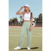 imageIWOLLENCE Womens Cargo Sweatpants Baggy Wide Straight Leg Sweats Pants with PocketsE02 Mint Green