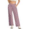 imageIWOLLENCE Womens Casual Loose Checkered Wide Leg Pants High Waist Straight Lounge Y2K Gingham TrousersCdorange Blue Plaid