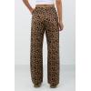 imageIWOLLENCE Womens Casual Loose Checkered Wide Leg Pants High Waist Straight Lounge Y2K Gingham TrousersLdkhaki Brown Leopard