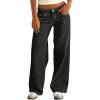 imageIWOLLENCE Womens Baggy Jeans Low Rise Straight Wide Leg Cowboy Pants Boyfriend Distressed Denim Jean Pant with PocketsCdrak Grey