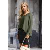 imageIWOLLENCE Womens Long Sleeve Shirts Oversized V Neck Tunic Tops for Women Waffle Knitted Pullover Sweater Top05army Green