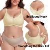 imageIWOLLENCE Womens Front Snap Closure Daisy Bras Soft Seamless Wireless Lace Bralettes Comfort Full Coverage BraBeige