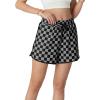 image:imageIWOLLENCE Womens Checkered Shorts Elastic Waist with Drawstring Plaid Short Pants Beach Summer with PocketsCdblack Grey