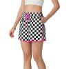 image:imageIWOLLENCE Womens Checkered Shorts Elastic Waist with Drawstring Plaid Short Pants Beach Summer with PocketsCdblack White Pink
