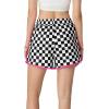 image:imageIWOLLENCE Womens Checkered Shorts Elastic Waist with Drawstring Plaid Short Pants Beach Summer with PocketsCdblack White Pink