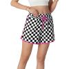 image:imageIWOLLENCE Womens Checkered Shorts Elastic Waist with Drawstring Plaid Short Pants Beach Summer with PocketsCdblack White Pink