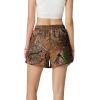image:imageIWOLLENCE Womens Checkered Shorts Elastic Waist with Drawstring Plaid Short Pants Beach Summer with PocketsMcbrown Bark Maple