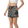 image:imageIWOLLENCE Womens Checkered Shorts Elastic Waist with Drawstring Plaid Short Pants Beach Summer with PocketsMcbrown Green Camo