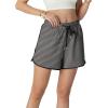 image:imageIWOLLENCE Womens Checkered Shorts Elastic Waist with Drawstring Plaid Short Pants Beach Summer with PocketsStblack White Stripe