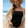 image:imageIWOLLENCE Womens Floral Tube Tops Casual Summer Backless Strapless Top Sleeveless Bandeau Tanks ShirtA Black