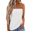 image:imageIWOLLENCE Womens Floral Tube Tops Casual Summer Backless Strapless Top Sleeveless Bandeau Tanks ShirtA White