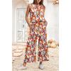 image:imageIWOLLENCE Womens Summer 2 Piece Outfits Set Round neck Sleeveless Tank Crop Top Wide Leg pants Set Pockets JumpsuitsB White Maple