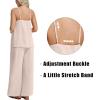 image:imageIWOLLENCE Womens 2 Piece Sets Spaghetti Strappy Tank Top and Long Pant with Pockets Lounge Matching Sets Beach VacationCapricot