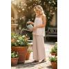 image:imageIWOLLENCE Womens 2 Piece Sets Spaghetti Strappy Tank Top and Long Pant with Pockets Lounge Matching Sets Beach VacationCapricot