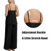 image:imageIWOLLENCE Womens 2 Piece Sets Spaghetti Strappy Tank Top and Long Pant with Pockets Lounge Matching Sets Beach VacationCblack