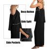 image:imageIWOLLENCE Womens 2 Piece Sets Spaghetti Strappy Tank Top and Long Pant with Pockets Lounge Matching Sets Beach VacationCblack