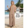 image:imageIWOLLENCE Womens 2 Piece Sets Spaghetti Strappy Tank Top and Long Pant with Pockets Lounge Matching Sets Beach VacationCkhaki