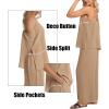 image:imageIWOLLENCE Womens 2 Piece Sets Spaghetti Strappy Tank Top and Long Pant with Pockets Lounge Matching Sets Beach VacationCkhaki
