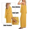 image:imageIWOLLENCE Womens 2 Piece Sets Spaghetti Strappy Tank Top and Long Pant with Pockets Lounge Matching Sets Beach VacationCyellow