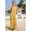image:imageIWOLLENCE Womens 2 Piece Sets Spaghetti Strappy Tank Top and Long Pant with Pockets Lounge Matching Sets Beach VacationCyellow