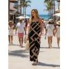 image:imageIWOLLENCE Womens 2 Piece Sets Spaghetti Strappy Tank Top and Long Pant with Pockets Lounge Matching Sets Beach VacationFpblack Rectangle