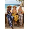 image:imageIWOLLENCE Womens 2 Piece Sets Spaghetti Strappy Tank Top and Long Pant with Pockets Lounge Matching Sets Beach VacationFpblue Palm