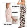 image:imageIWOLLENCE Womens 2 Piece Sets Spaghetti Strappy Tank Top and Long Pant with Pockets Lounge Matching Sets Beach VacationFpkhaki Black Floral