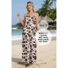 image:imageIWOLLENCE Womens 2 Piece Sets Spaghetti Strappy Tank Top and Long Pant with Pockets Lounge Matching Sets Beach VacationFpkhaki Black Floral