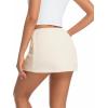 image:imageIWOLLENCE Womens Mini Skirt with Shorts Underneath Casual Summer Short Skirts Cute A Line SkortsBeige