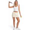 image:imageIWOLLENCE Womens Mini Skirt with Shorts Underneath Casual Summer Short Skirts Cute A Line SkortsBeige