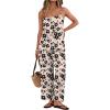 image:imageIWOLLENCE Womens 2 Piece Sets Spaghetti Strappy Tank Top and Long Pant with Pockets Lounge Matching Sets Beach VacationFpkhaki Black Floral
