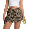 image:imageIWOLLENCE Womens Mini Skirt with Shorts Underneath Casual Summer Short Skirts Cute A Line SkortsLd Dark Khaki