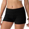 image:imageIWOLLENCE Womens Striped Micro Shorts Knit Low Rise Y2K Going Out Mini Shorts Casual Short LoungewearCblack
