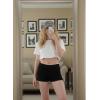 image:imageIWOLLENCE Womens Striped Micro Shorts Knit Low Rise Y2K Going Out Mini Shorts Casual Short LoungewearCblack