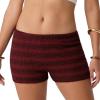 image:imageIWOLLENCE Womens Striped Micro Shorts Knit Low Rise Y2K Going Out Mini Shorts Casual Short LoungewearStblack Red