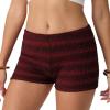 image:imageIWOLLENCE Womens Striped Micro Shorts Knit Low Rise Y2K Going Out Mini Shorts Casual Short LoungewearStblack Red