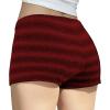 image:imageIWOLLENCE Womens Striped Micro Shorts Knit Low Rise Y2K Going Out Mini Shorts Casual Short LoungewearStblack Red