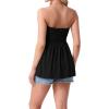 image:imageIWOLLENCE Womens Tube Tops Flowy Pleated Strapless Top Long Sleeveless Bandeau Tanks Cute Beach Coverups SummerC Black