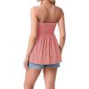 image:imageIWOLLENCE Womens Tube Tops Flowy Pleated Strapless Top Long Sleeveless Bandeau Tanks Cute Beach Coverups SummerC Coral