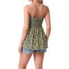 image:imageIWOLLENCE Womens Tube Tops Flowy Pleated Strapless Top Long Sleeveless Bandeau Tanks Cute Beach Coverups SummerFp Black Yellow Floral