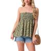 image:imageIWOLLENCE Womens Tube Tops Flowy Pleated Strapless Top Long Sleeveless Bandeau Tanks Cute Beach Coverups SummerFp Black Yellow Floral