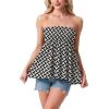 image:imageIWOLLENCE Womens Tube Tops Flowy Pleated Strapless Top Long Sleeveless Bandeau Tanks Cute Beach Coverups SummerFp Khaki Black Rectangle