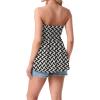 image:imageIWOLLENCE Womens Tube Tops Flowy Pleated Strapless Top Long Sleeveless Bandeau Tanks Cute Beach Coverups SummerFp Khaki Black Rectangle