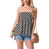 image:imageIWOLLENCE Womens Tube Tops Flowy Pleated Strapless Top Long Sleeveless Bandeau Tanks Cute Beach Coverups SummerFp Khaki Black Rectangle