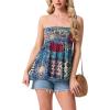 image:imageIWOLLENCE Womens Tube Tops Flowy Pleated Strapless Top Long Sleeveless Bandeau Tanks Cute Beach Coverups SummerFp Multicolor Patchwork