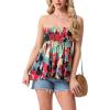 image:imageIWOLLENCE Womens Tube Tops Flowy Pleated Strapless Top Long Sleeveless Bandeau Tanks Cute Beach Coverups SummerFp White Ink Red