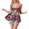 image:imageIWOLLENCE Womens Tube Tops Flowy Pleated Strapless Top Long Sleeveless Bandeau Tanks Cute Beach Coverups SummerFp White Ink Red