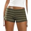 image:imageIWOLLENCE Womens Striped Micro Shorts Knit Low Rise Y2K Going Out Mini Shorts Casual Short LoungewearStyellow Gray