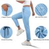 image:imageIWOLLENCE Womens Active Stretch Pants Quick Dry Breathable Athletic Comfy Fit Hiking Pant with Zipper PocketsCblue