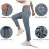 image:imageIWOLLENCE Womens Active Stretch Pants Quick Dry Breathable Athletic Comfy Fit Hiking Pant with Zipper PocketsCgrey Blue